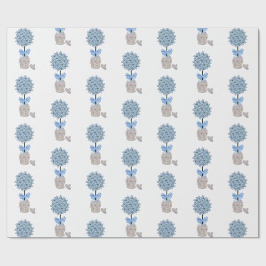 Papier Cadeau Hydrangea Hydrangée Topiary Ginger jar (Plat)