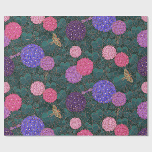 Papier Cadeau Hydrangea Moonlit Moth Garden Bronze Large