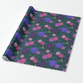 Papier Cadeau Hydrangea Moonlit Moth Garden Pewter Medium (Déroulé)