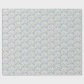 Papier Cadeau Hydrangeas blanches de mariage sur fond bleu clair (Plat)
