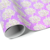 Papier Cadeau Hydrangeas Blanches Sur Fond Aquarelle Dégradé (Coin rond)