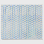 Papier Cadeau Hydrangeas blancs sur fond bleu aquarelle (Plat)