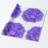 Papier Cadeau Hydrangeas lilas violets fleurs violettes (Déroulé)