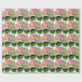 Papier Cadeau Hydrangeas Mason jarre rose floral bleu (Plat)