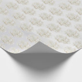 Papier Cadeau Hydrangée Blanche Sur Blanc (Coin)