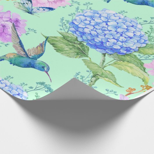 Papier Cadeau Hydrangée bleue (Coin)