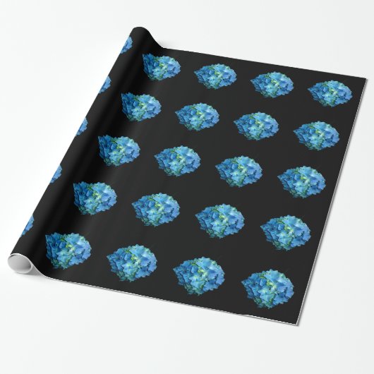 Papier Cadeau Hydrangée bleue (Déroulé)