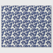 Papier Cadeau Hydrangée bleue Modèle Floral moderne (Plat)