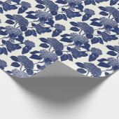 Papier Cadeau Hydrangée bleue Modèle Floral moderne (Coin)