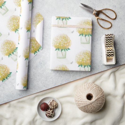 Papier Cadeau Hydrangée jaune (Artisanat)