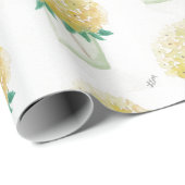 Papier Cadeau Hydrangée jaune (Coin rond)