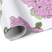 Papier Cadeau Hydrangée rose (Coin rond)