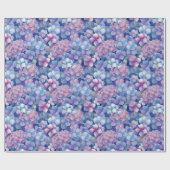 Papier Cadeau Hydrangée rose bleu florale en fleur (Plat)