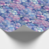 Papier Cadeau Hydrangée rose bleu florale en fleur (Coin)