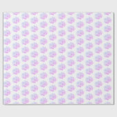 Papier Cadeau Hydrangée S'Éclate Sur Blanc (Plat)