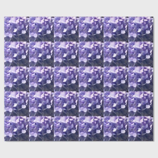 Papier Cadeau Hydrangée violette (Plat)