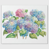 Papier Cadeau Hydrangées en fleur (Plat)