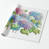 Papier Cadeau Hydrangées en fleur (Déroulé)
