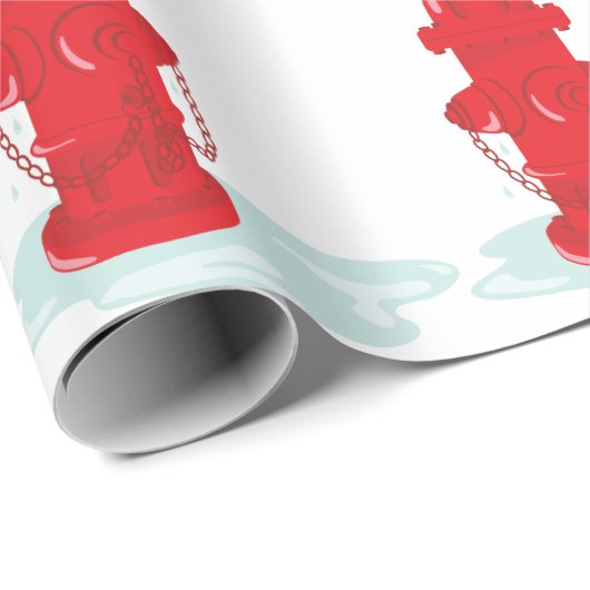 Papier Cadeau Hydrant de feu (Coin rond)