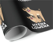 Papier Cadeau Hyena Lowena Funny Animal Hyena Pun Dark BG (Coin rond)
