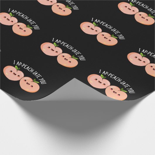 Papier Cadeau I Ap-peach-ciate You Funny Peach Pun Dark BG (Coin)