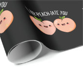 Papier Cadeau I Ap-peach-ciate You Funny Peach Pun Dark BG (Coin rond)