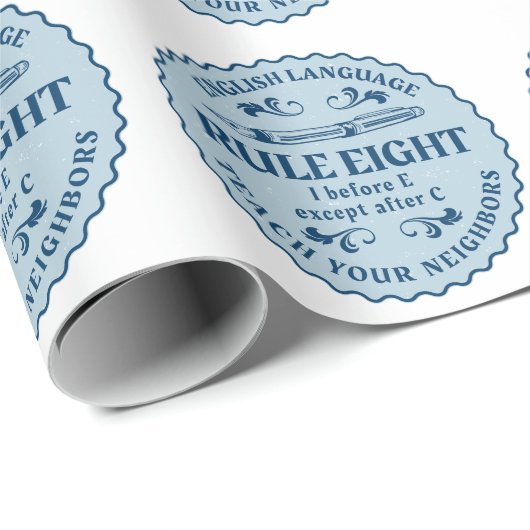 Papier Cadeau I avant E sauf après C Règle drôle (Coin rond)