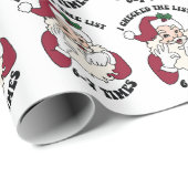 Papier Cadeau I checked the list 67 times, funny christmas wrap (Coin rond)