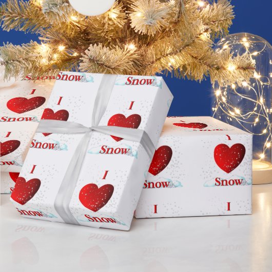 Papier Cadeau I Coeur neige (Vacances)