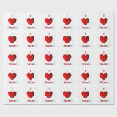 Papier Cadeau I Coeur neige (Plat)