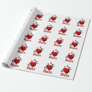 Papier Cadeau I Heart Bats