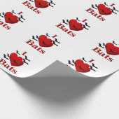 Papier Cadeau I Heart Bats (Coin)