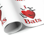 Papier Cadeau I Heart Bats (Coin rond)