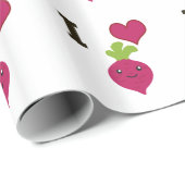 Papier Cadeau I Heart Beets (Coin rond)
