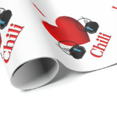 Papier Cadeau I Heart Chili (Coin rond)