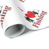 Papier Cadeau I Heart Fishing (Coin rond)
