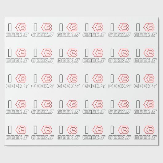 Papier Cadeau I Heart Geek ASCII ART (Plat)