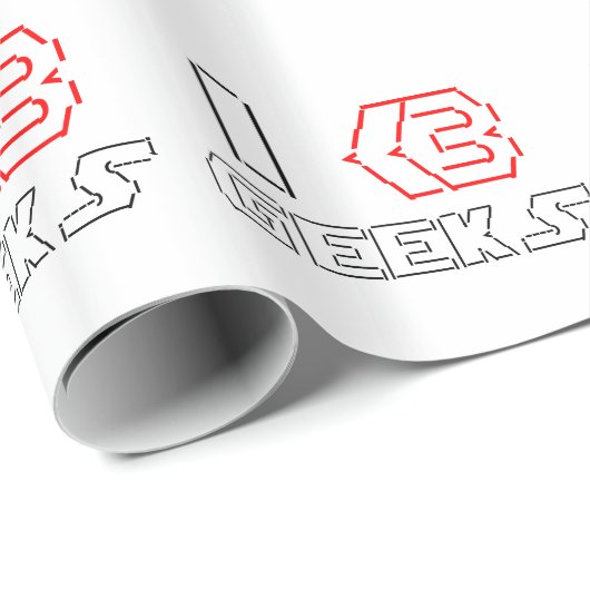 Papier Cadeau I Heart Geek ASCII ART (Coin rond)