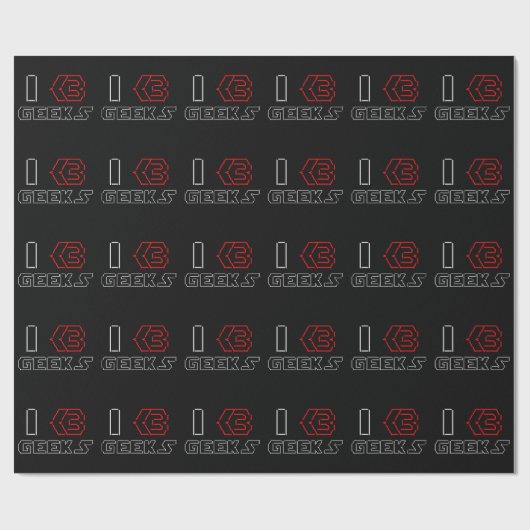 Papier Cadeau I Heart Geek ASCII ART (Plat)