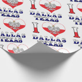 Papier Cadeau I Heart Love Dallas Texas (Coin)