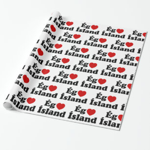 Papier Cadeau I Heart (Love) Islande [Ég Elska Ísland] Islandais