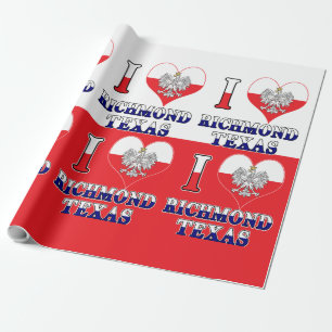 Papier Cadeau I Heart Love Richmond Texas