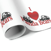 Papier Cadeau I Heart Panda Bears Fun (Coin rond)