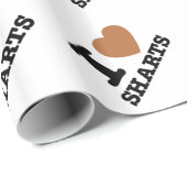 Papier Cadeau I Heart Sharts (Coin rond)
