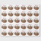 Papier Cadeau I Heart Sloths Baby Animaux (Plat)