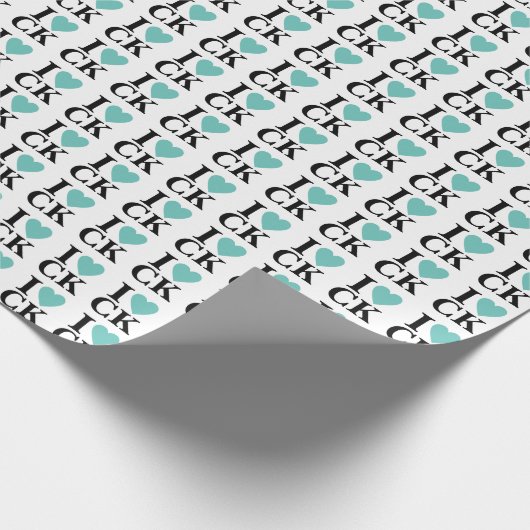 Papier Cadeau I Heart Your | Fun Custom monogram (Coin)