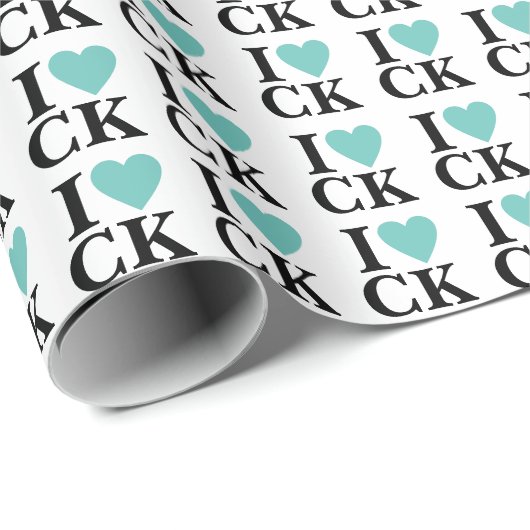 Papier Cadeau I Heart Your | Fun Custom monogram (Coin rond)