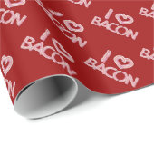 Papier Cadeau I Love Bacon (Coin rond)
