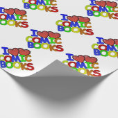 Papier Cadeau I Love Comic Books (Coin)