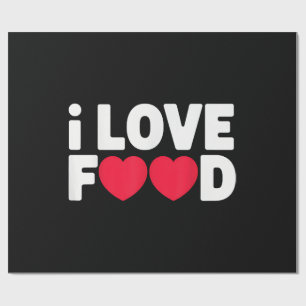 Papier Cadeau I Love Food Funny Foodie Cadeau pour hommes